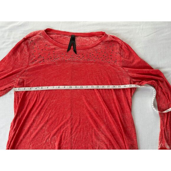 Women's Seven7 Long Sleeve Sequined Tee Shirt Lot, Size XL Black/Red, Western - Picture 9 of 10